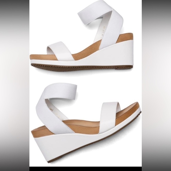 DREAM PAIRS Women's Elastica Ankle Strap Open Toe Platform Wedge Sandal NWOT 7.5 - Picture 4 of 10